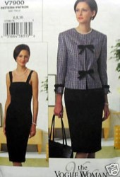 7900 VOGUE RIBBON JACKET, STRAPPY DRESS PATTERN 6-22 3 SZS